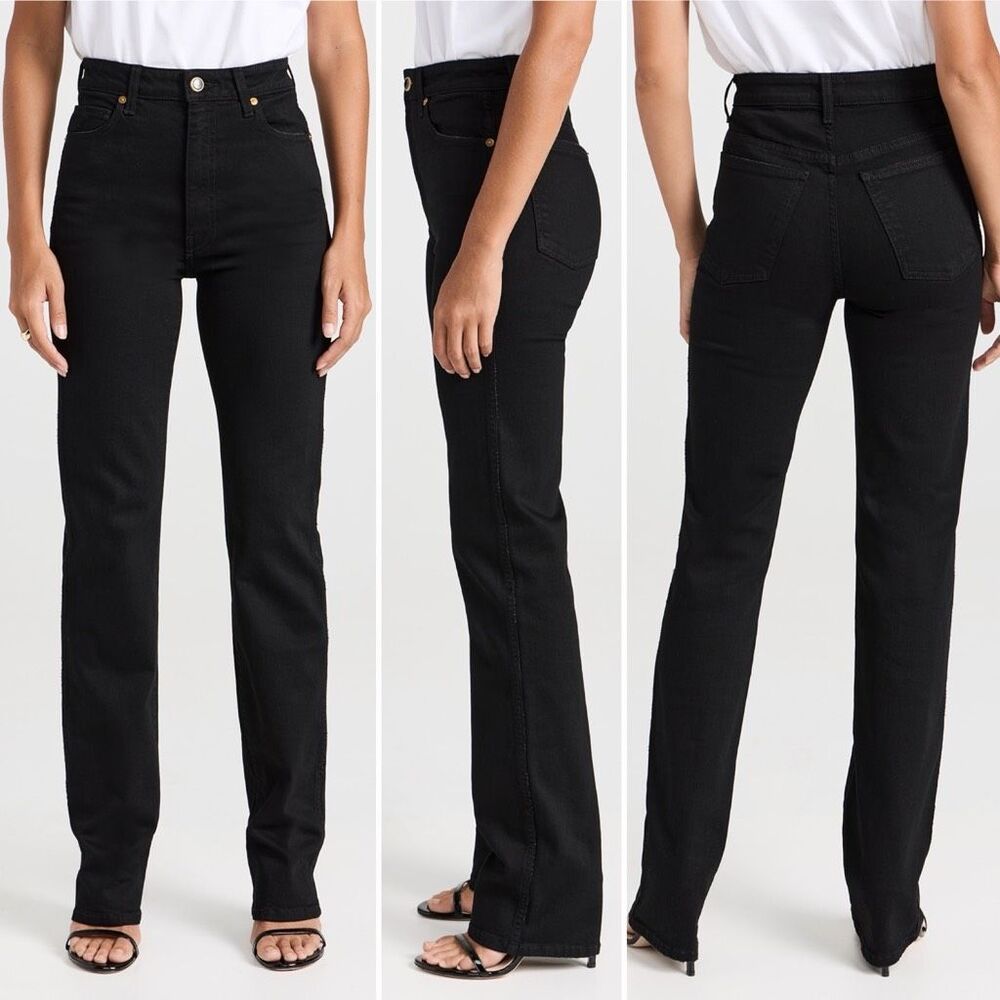 KHAITE Danielle Jeans in Black Wilcox Stretch Size 30